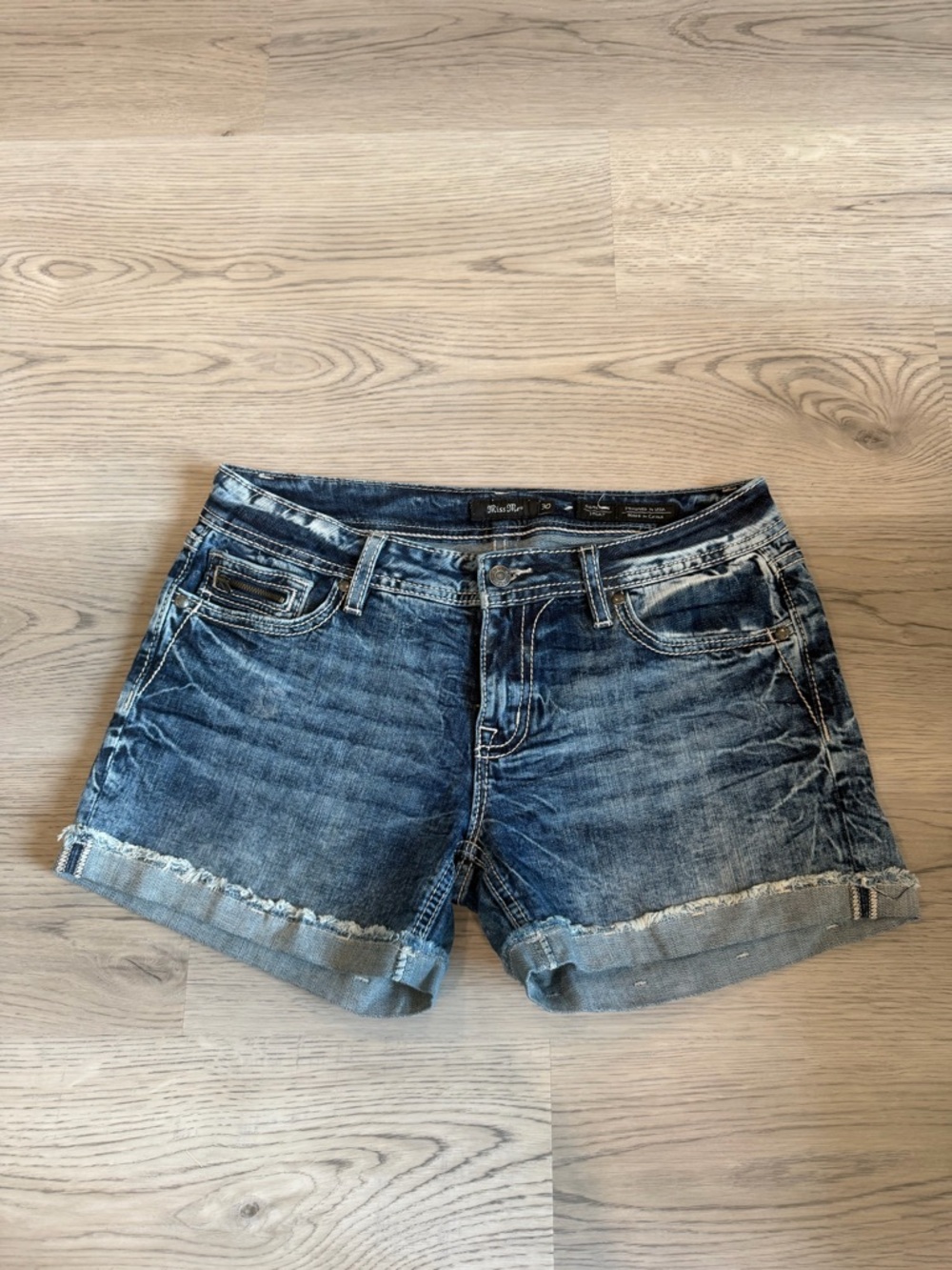 Miss Me Distressed Signature Shorts
